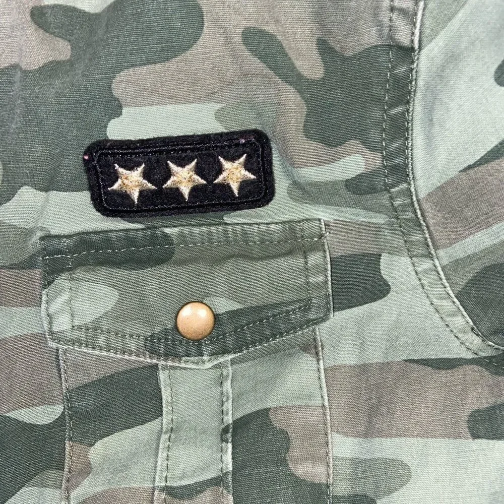 Justice camo multi pocket mid length jacket